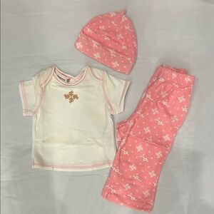 Rocawear Pink & Cream Baby Tee with Matching Hat